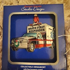 NEW FIRST RESPONDERS AND BIRTHDAY MONTH BEAR ORNAMENTS